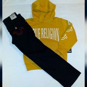 True Religion Boys 2pc Hooded Sweater & Jeans Set - 7y